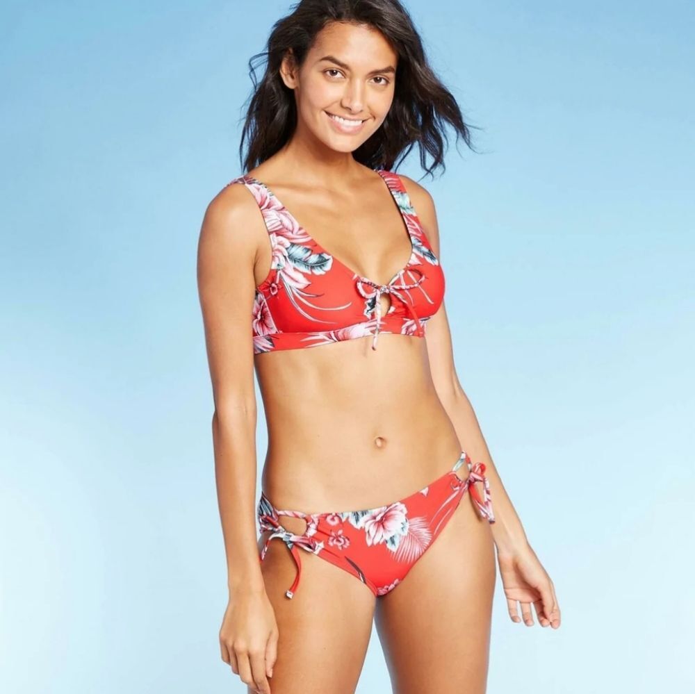 Kona Sol Hawaiian Floral Bikini Set